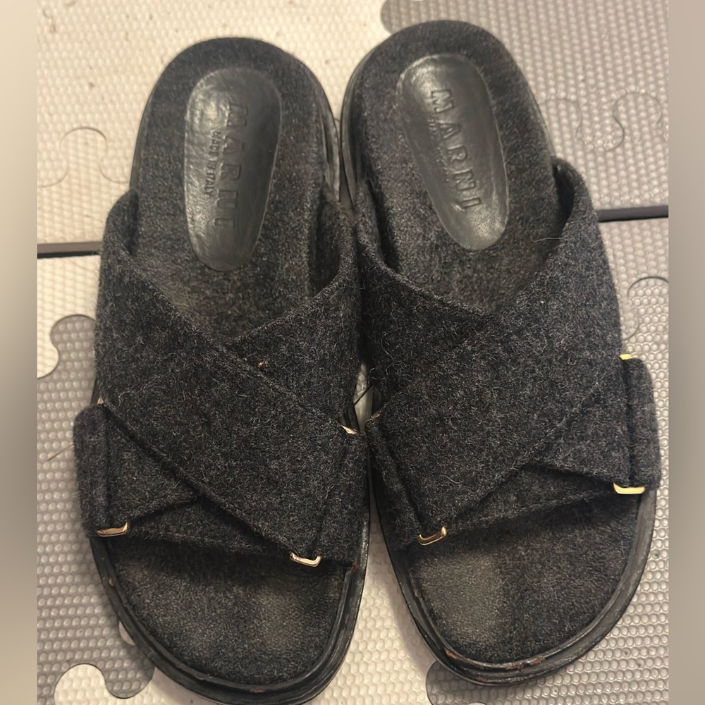MARNI wool slides